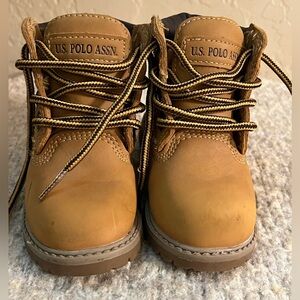 U.S. POLO ASSN. Toddler Tan Logo Lace-Up Boots- Size 5